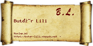 Butár Lili névjegykártya